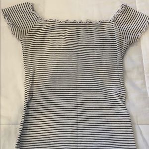 Off the shoulder striped top